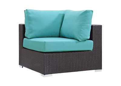 Image for Espresso Turquoise Convene Outdoor Patio Corner