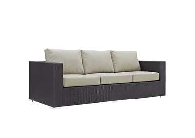 Image for Espresso Beige Convene Outdoor Patio Sofa