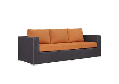 Image for Espresso Orange Convene Outdoor Patio Sofa