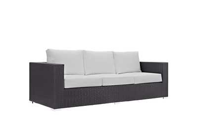 Image for Espresso White Convene Outdoor Patio Sofa