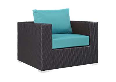 Image for Espresso Turquoise Convene Outdoor Patio Armchair