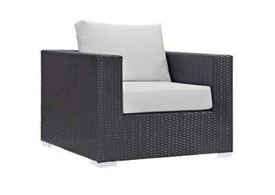 Image for Espresso White Convene Outdoor Patio Armchair