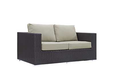 Image for Espresso Beige Convene Outdoor Patio Loveseat