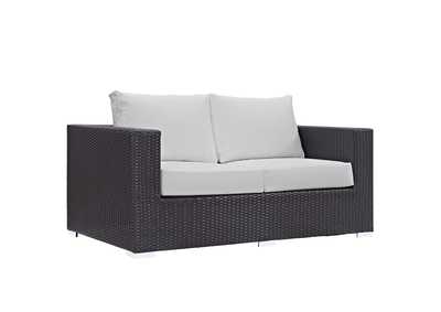 Image for Espresso White Convene Outdoor Patio Loveseat