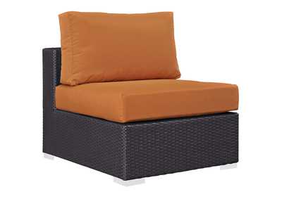 Image for Convene Espresso Orange Outdoor Patio Armless