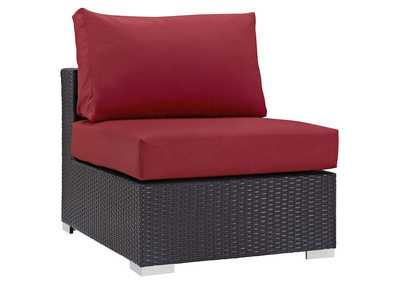 Image for Convene Espresso Red Outdoor Patio Armless