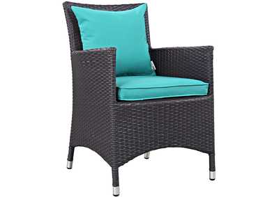 Image for Espresso Turquoise Convene Dining Outdoor Patio Armchair