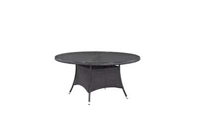 Image for Espresso Convene 59" Round Outdoor Patio Dining Table