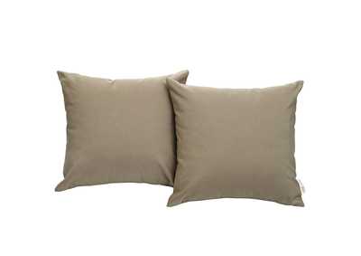 Mocha Convene Two Piece Outdoor Patio Pillow Set