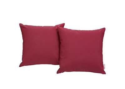 Image for Red Convene Two Piece Outdoor Patio Pillow Set