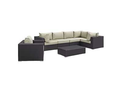 Image for Convene Espresso Beige 7 Piece Outdoor Patio Sectional Set