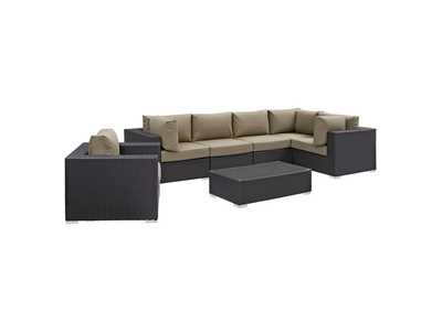 Image for Convene Espresso Mocha 7 Piece Outdoor Patio Sectional Set