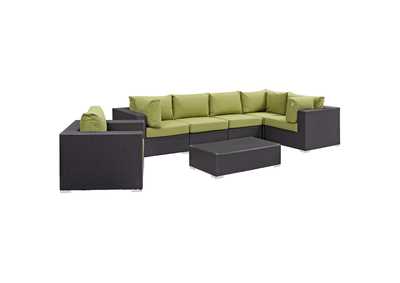 Image for Convene Espresso Peridot 7 Piece Outdoor Patio Sectional Set