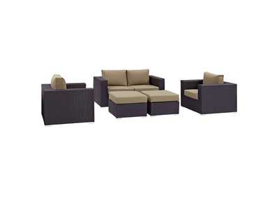 Image for Convene Espresso Mocha 5 Piece Outdoor Patio Sofa Set