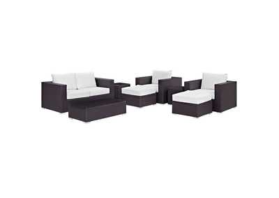 Image for Convene Espresso White 8 Piece Outdoor Patio Sofa Set