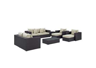 Image for Convene Espresso Beige 9 Piece Outdoor Patio Sofa Set