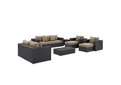 Image for Convene Espresso Mocha 9 Piece Outdoor Patio Sofa Set