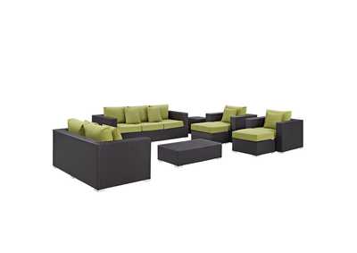 Image for Convene Espresso Peridot 9 Piece Outdoor Patio Sofa Set