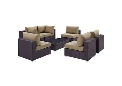 Image for Convene Espresso Mocha 7 Piece Outdoor Patio Sectional Set