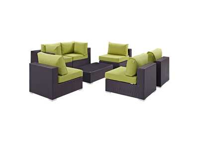 Image for Convene Espresso Peridot 7 Piece Outdoor Patio Sectional Set