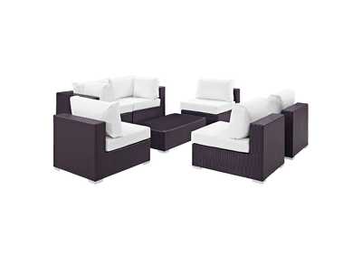 Image for Convene Espresso White 7 Piece Outdoor Patio Sectional Set