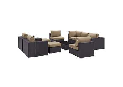 Image for Convene Espresso Mocha 10 Piece Outdoor Patio Sectional Set