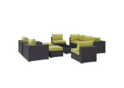 Image for Convene Espresso Peridot 10 Piece Outdoor Patio Sectional Set