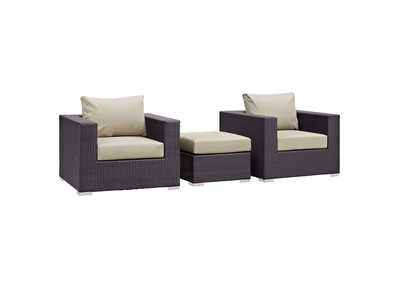 Image for Convene Espresso Beige 3 Piece Outdoor Patio Sofa Set