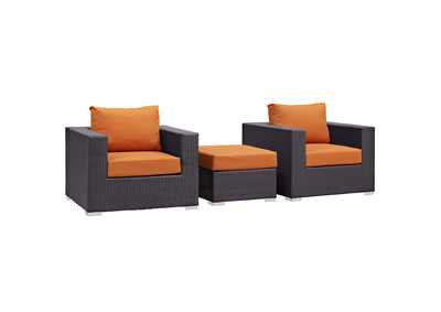 Image for Convene Espresso Orange 3 Piece Outdoor Patio Sofa Set