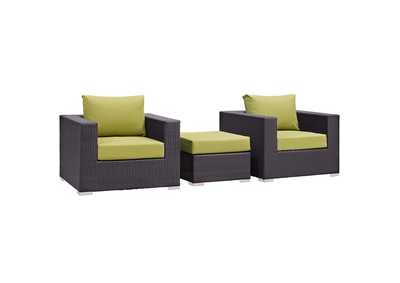 Image for Convene Espresso Peridot 3 Piece Outdoor Patio Sofa Set