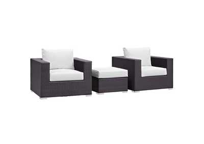 Image for Convene Espresso White 3 Piece Outdoor Patio Sofa Set