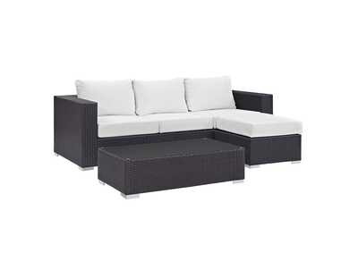 Image for Convene Espresso White 3 Piece Outdoor Patio Sofa Set