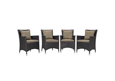 Image for Espresso Mocha Convene 4 Piece Outdoor Patio Dining Set