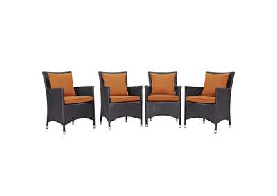 Image for Espresso Orange Convene 4 Piece Outdoor Patio Dining Set