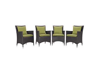 Image for Espresso Peridot Convene 4 Piece Outdoor Patio Dining Set