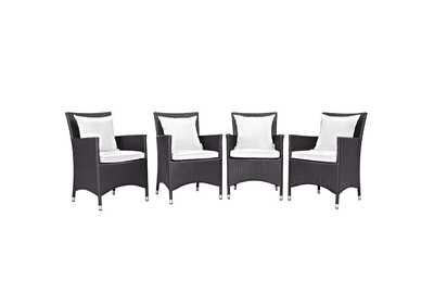 Image for Espresso White Convene 4 Piece Outdoor Patio Dining Set