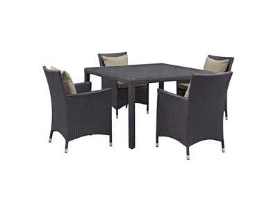 Image for Espresso Mocha Convene 5 Piece Outdoor Patio Dining Set