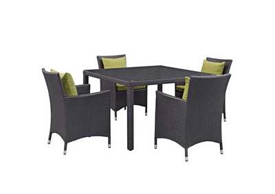 Image for Espresso Peridot Convene 5 Piece Outdoor Patio Dining Set