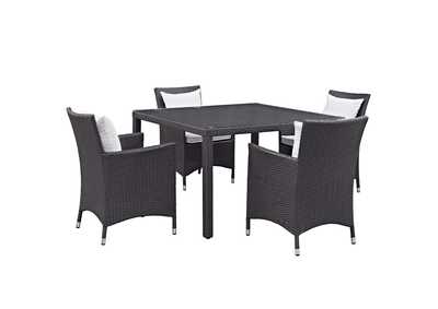 Image for Espresso White Convene 5 Piece Outdoor Patio Dining Set