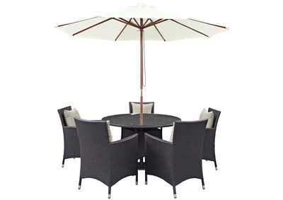 Image for Espresso Beige Convene 7 Piece Outdoor Patio Dining Set