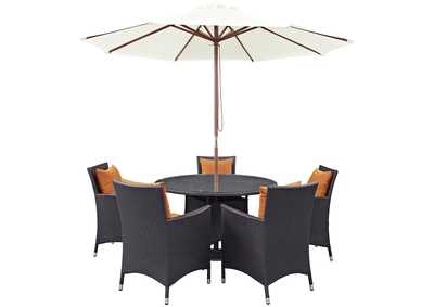 Image for Espresso Orange Convene 7 Piece Outdoor Patio Dining Set