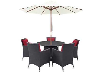 Image for Espresso Red Convene 7 Piece Outdoor Patio Dining Set