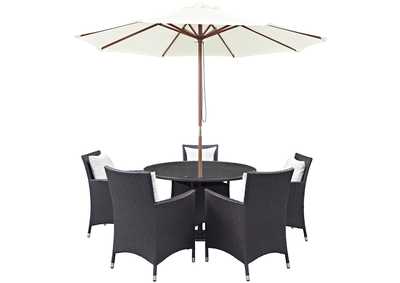 Image for Espresso White Convene 7 Piece Outdoor Patio Dining Set