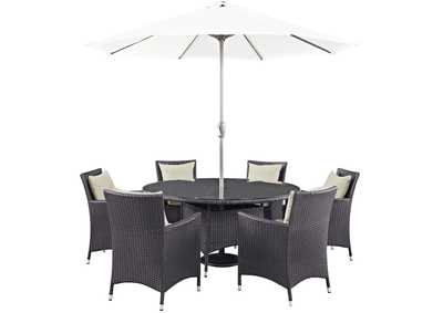 Image for Espresso Beige Convene 8 Piece Outdoor Patio Dining Set