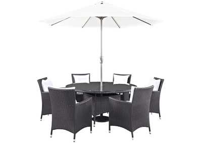 Image for Espresso White Convene 8 Piece Outdoor Patio Dining Set