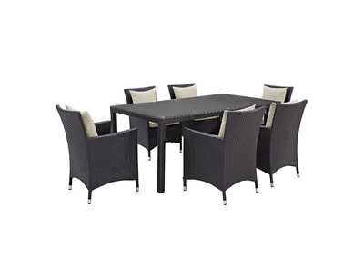 Image for Espresso Beige Convene 7 Piece Outdoor Patio Dining Set