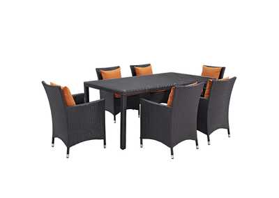 Image for Espresso Orange Convene 7 Piece Outdoor Patio Dining Set