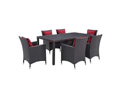 Image for Espresso Red Convene 7 Piece Outdoor Patio Dining Set