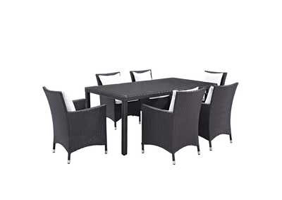 Image for Espresso White Convene 7 Piece Outdoor Patio Dining Set