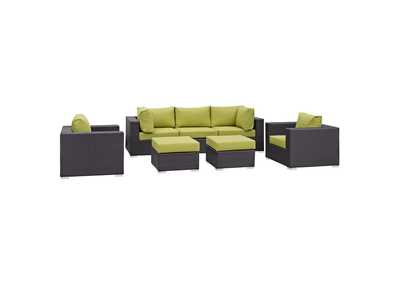 Image for Convene Espresso Peridot 7 Piece Outdoor Patio Sectional Set